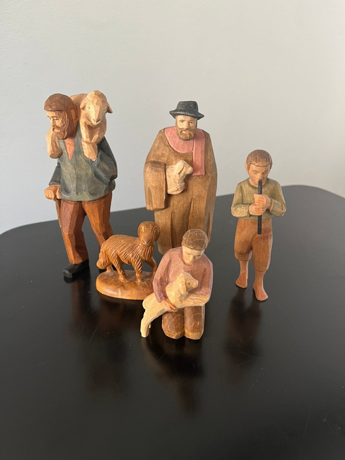 Kerstgroep 4 Herders en schapen Huggler Christnacht Wereld, Ophalen of Verzenden