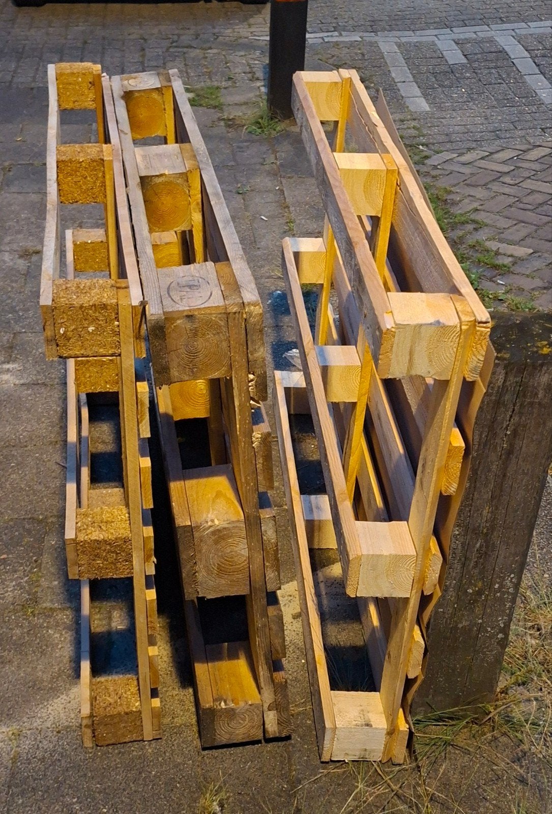 3 pallets, gratis, Doe-het-zelf en Verbouw, Hout en Planken, Ophalen, Gebruikt, Pallet
