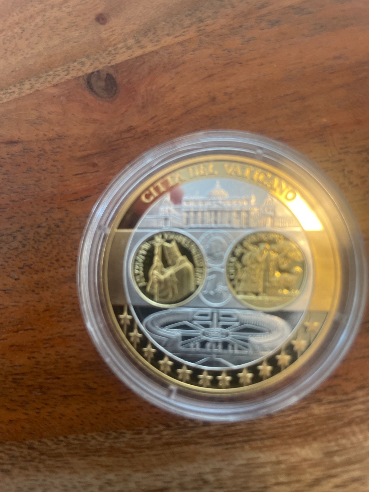 Vaticaanstad Herdenkingsmunt - Zilver en Goudkleurig, Ophalen of Verzenden, Losse munt, Goud