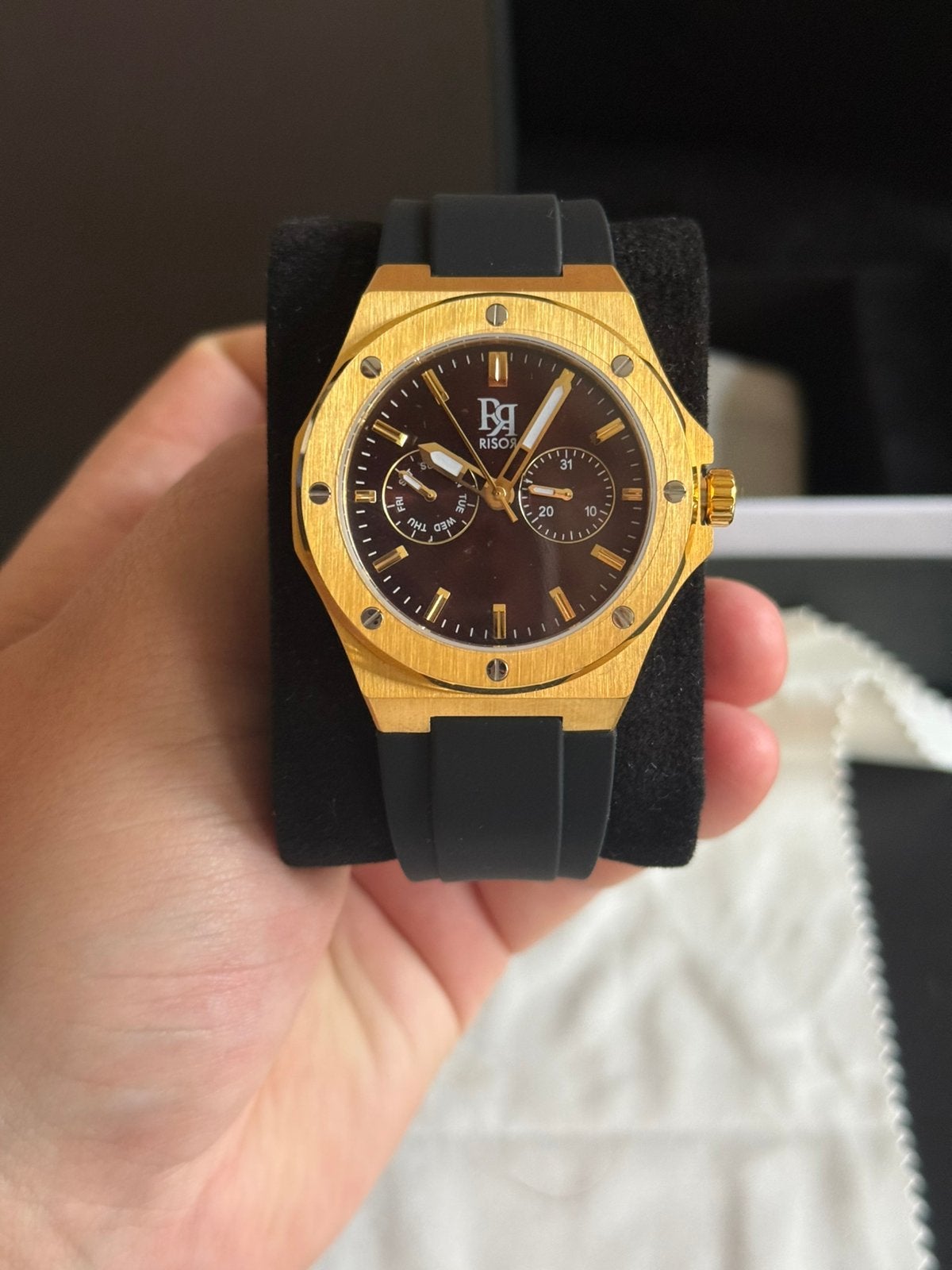 Risor horloge - volledige nieuwstaat, Ophalen of Verzenden, Zo goed als nieuw, Zwart, Jongen of Meisje
