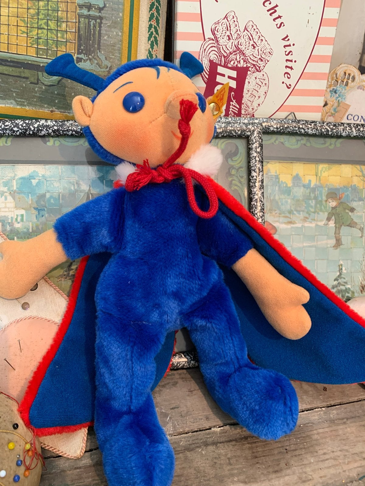 Steiff Maja de Bij Willy knuffel - Vintage, Gebruikt, Overige karakters, Blauw, Ophalen of Verzenden