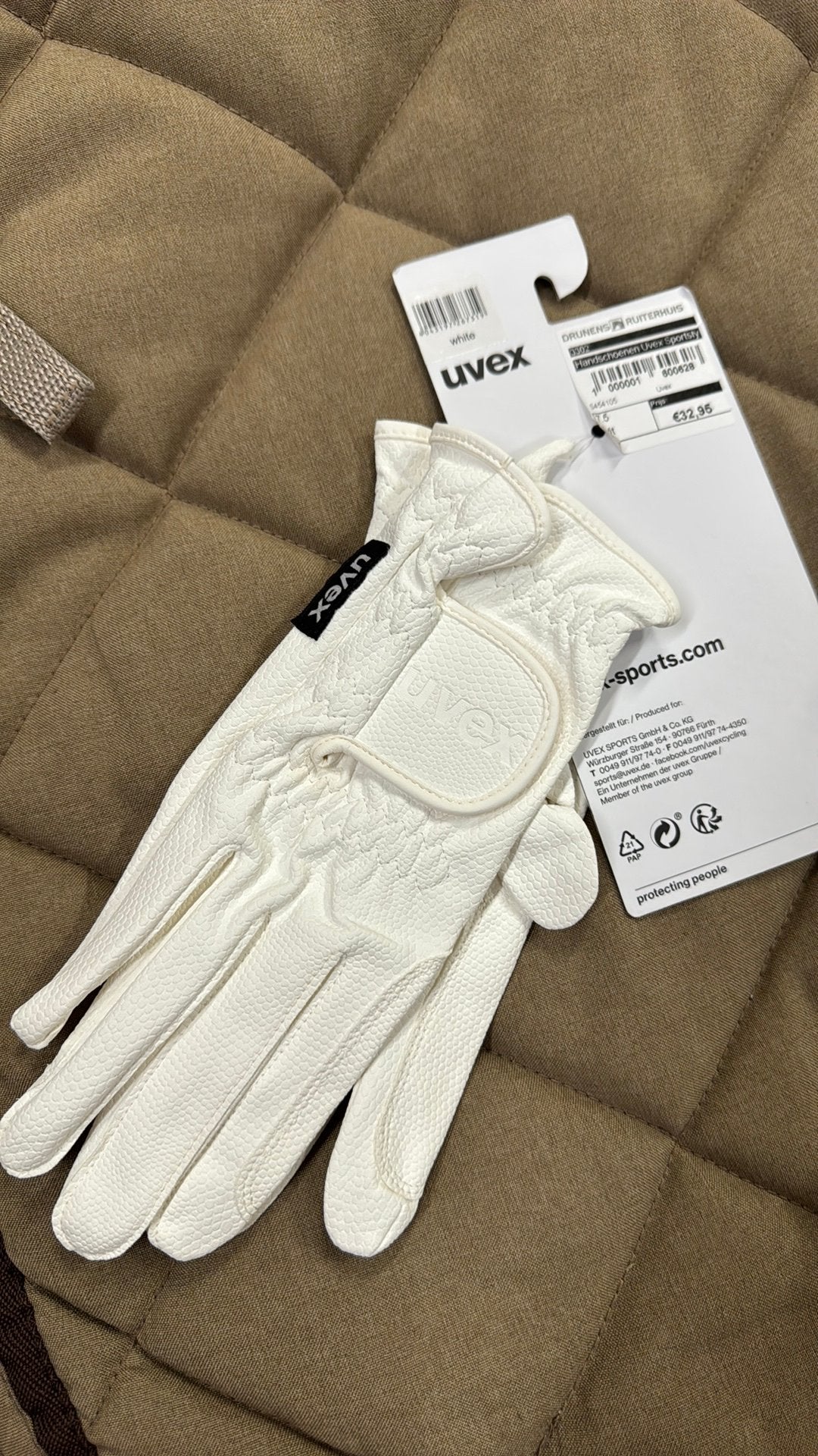 Nieuwe Uvex witte wedstrijd handschoenen, Ophalen of Verzenden, Nieuw, Dressuur, Overige typen