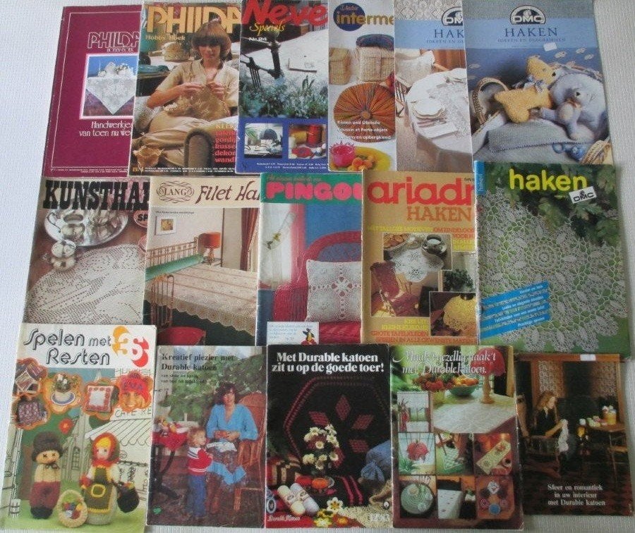Haakboeken,Haken,Breien,Phildar,Neveda,DMC,Ariadne,Durable, Verzenden, Zo goed als nieuw, Breien of Haken, Patroon of Boek