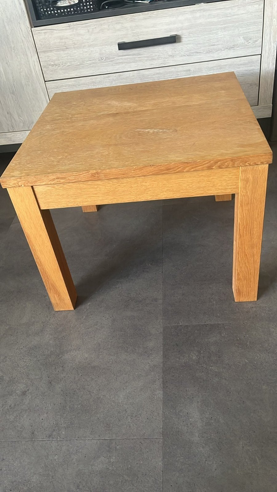 Jysk bijzettafel smal eiken - 45x60x60 cm, Huis en Inrichting, Tafels | Bijzettafels, Gebruikt, Vierkant, 55 tot 75 cm, Hout