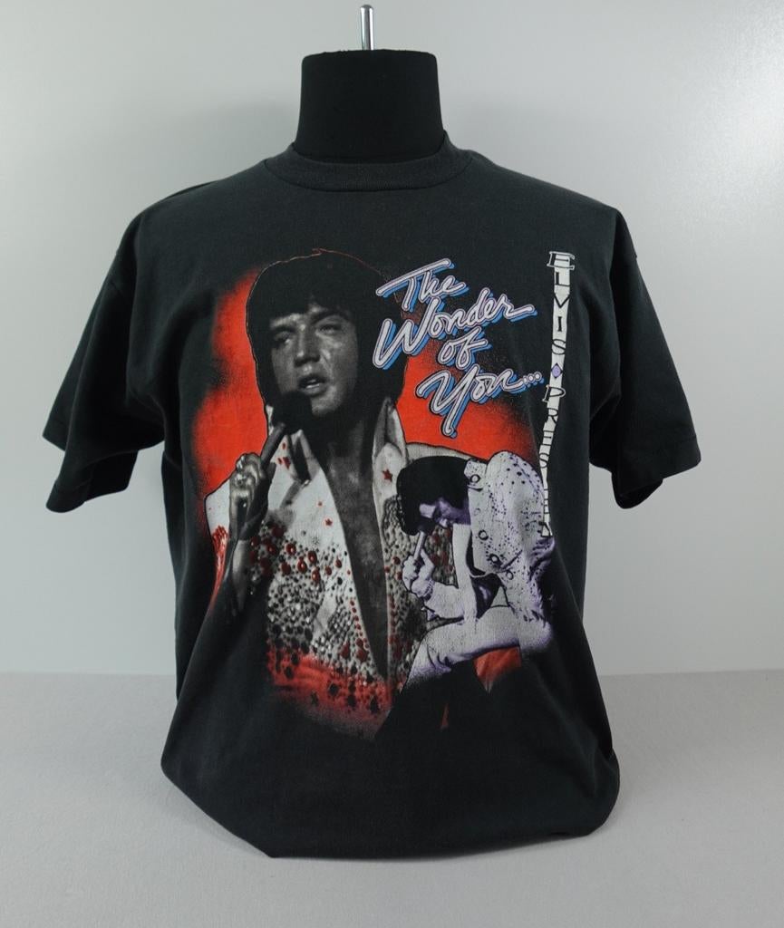 Vintage Elvis Presley T-shirt - The Wonder of You - USA. L, Maat 52/54 (L), Verzenden, Zwart, Onbekend
