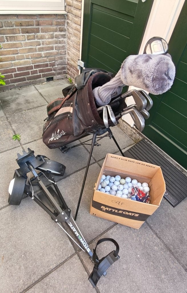 Complete Golfset, putter, draagtas, trolley, golfballen, Ophalen, Gebruikt, Set, Overige merken