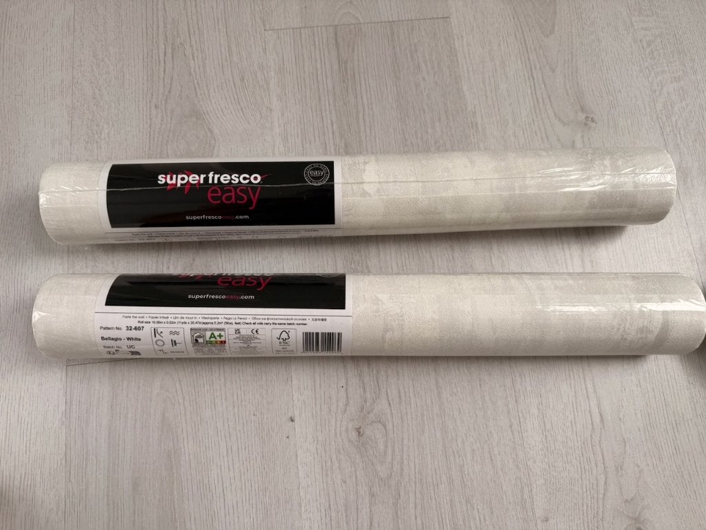 9 rollen SuperFresco Easy Vliesbehang kleur Bellagio White, Huis en Inrichting, Stoffering | Behang, Ophalen of Verzenden, 25 tot 50 m²