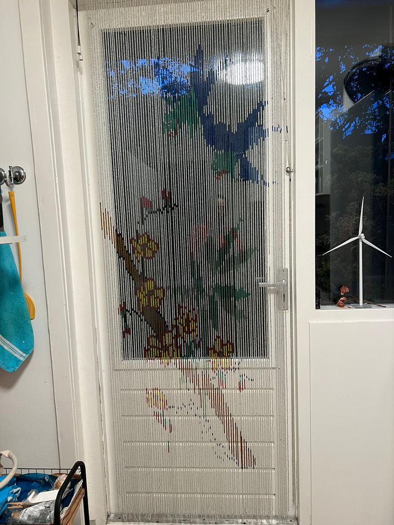 Uniek Kralengordijn met Vogel- en Bloemmotief, Ophalen, Gebruikt, Meerkleurig, Overige stijlen
