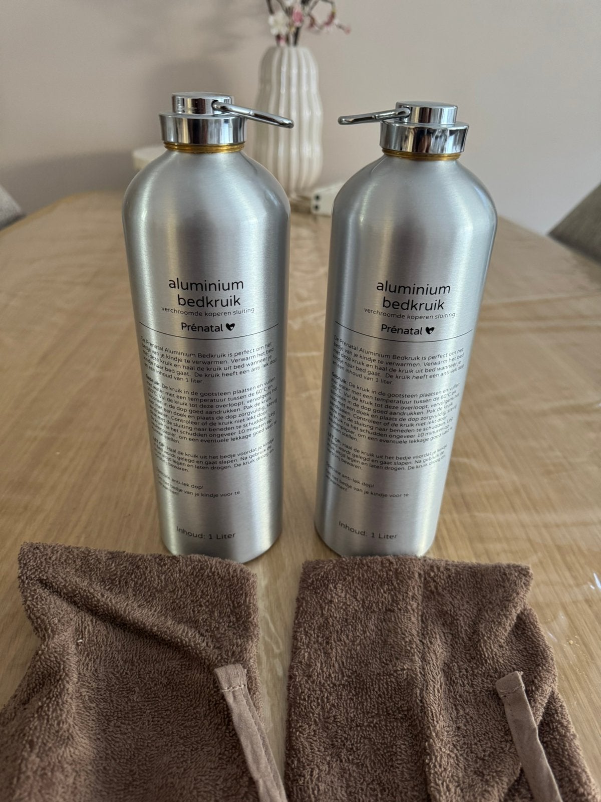 Aluminium bedkruik met hoezen voor baby, Kinderen en Baby's, Badjes en Verzorging, Ophalen of Verzenden, Zo goed als nieuw, Overige typen