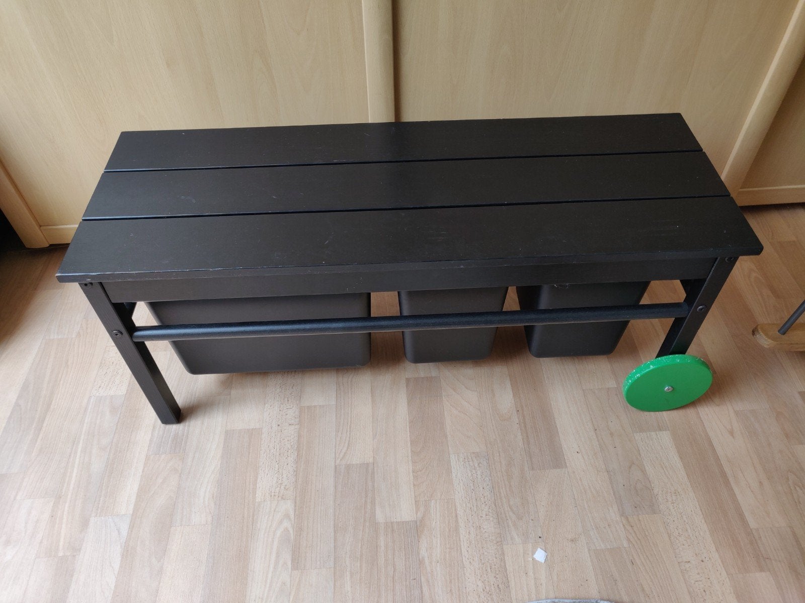 IKEA bank met opbergdozen, Gebruikt, Minder dan 75 cm, Tweepersoons, Rechte bank