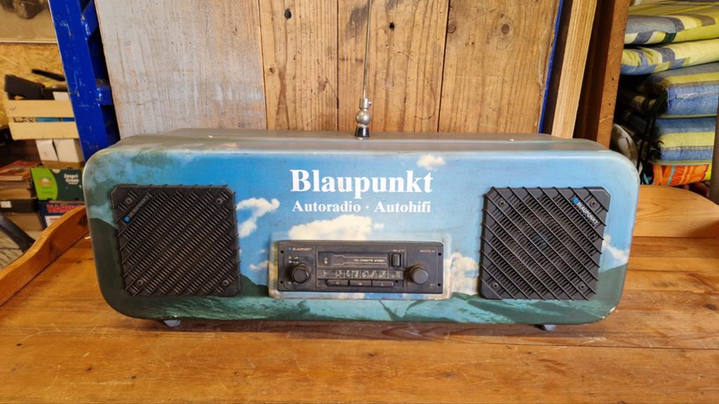 Zeldzame Blaupunkt showroom display autoradio. Etalagemodel, Ophalen of Verzenden, Gebruikt, Reclamebord
