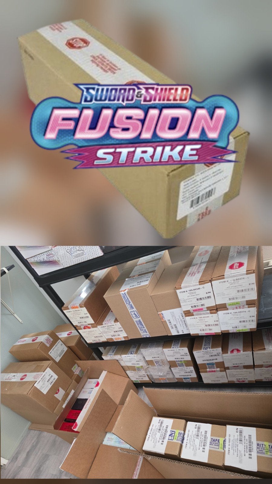 Fusion Strike Booster Box Case sealed (6 x BB) USA 1st print, Ophalen of Verzenden, Nieuw, Boosterbox, Foil