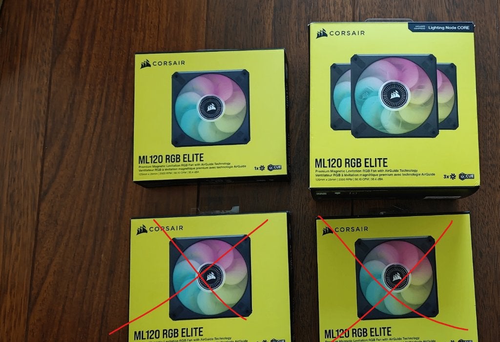 4x Corsair ML120 RGB Elite, Ophalen of Verzenden, Gebruikt, Luchtkoeling