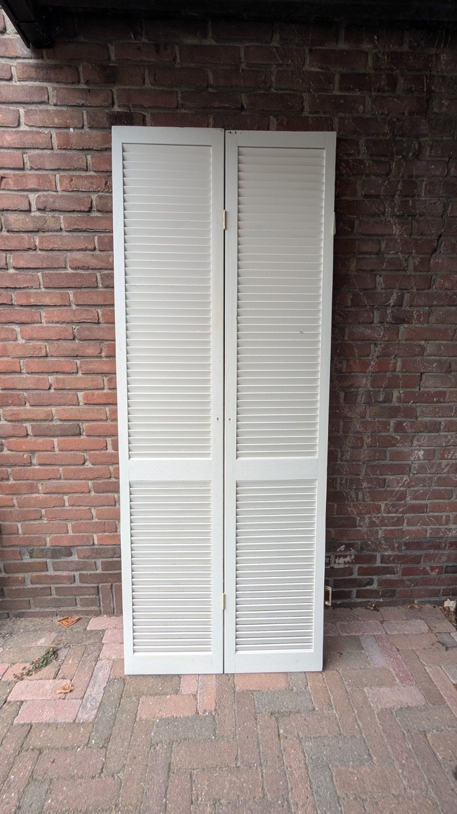Witte houten louvre deuren, Ophalen, Gebruikt, 80 tot 100 cm, Binnendeur