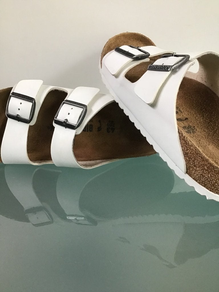 Birkenstock 43 Arizona | wit | Gratis verzenden, Slippers, Verzenden, Wit, Zo goed als nieuw