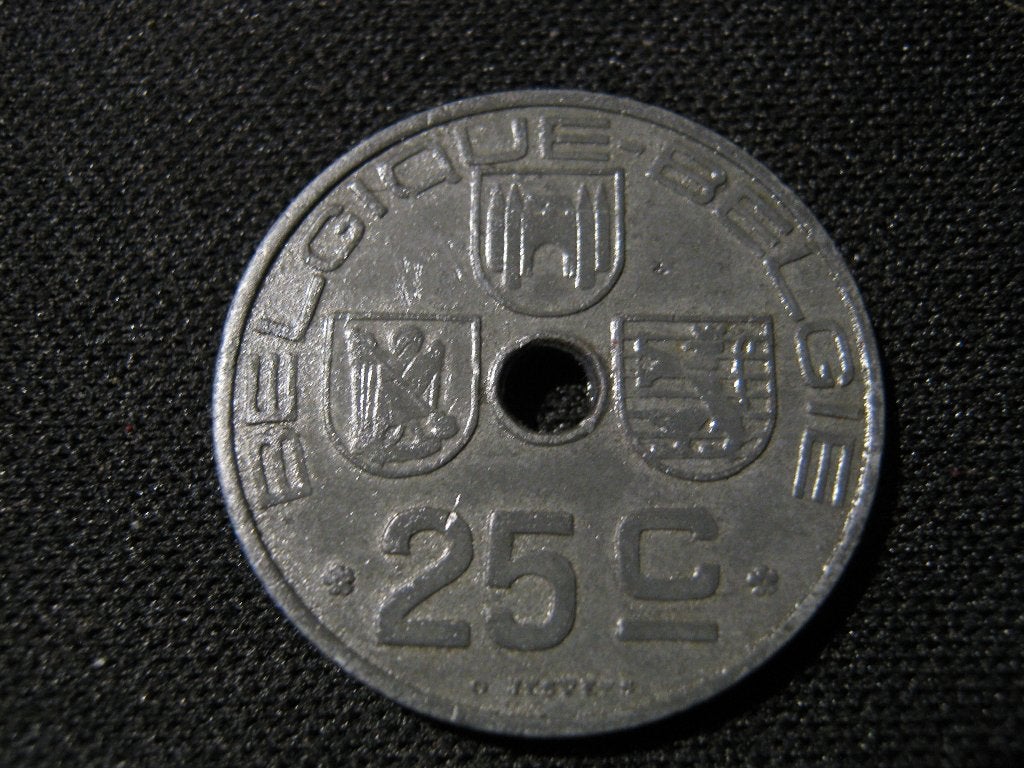 Oorlogsgeld WW2 bezet Belgie 25 Centimes 1942 (F-NL) #59, Ophalen of Verzenden, Overig, Losse munt