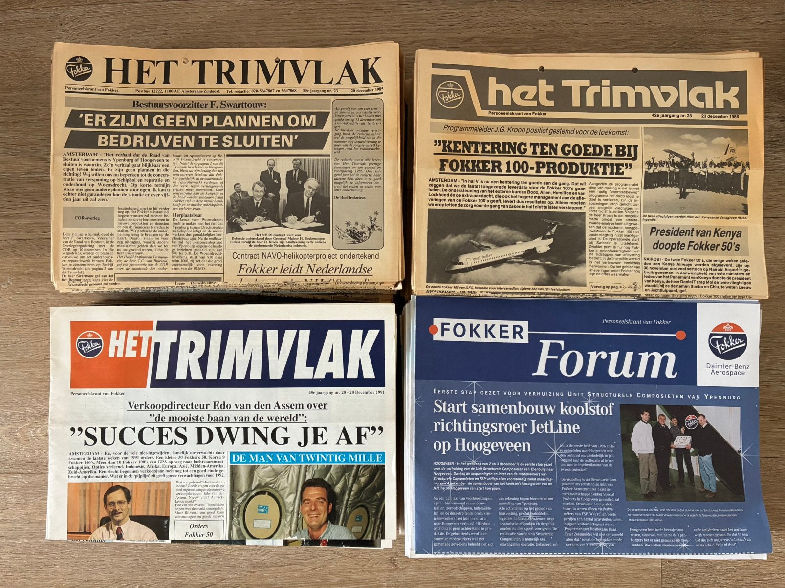 Trimvlak - personeelskrant Fokker, Verzamelen, Ophalen, Gebruikt, Boek of Tijdschrift