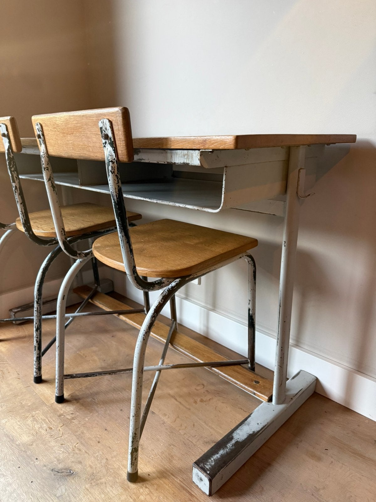 Tubax schoolbank met 2 losse stoelen, Huis en Inrichting, Ophalen, Gebruikt, 120 cm, Metaal