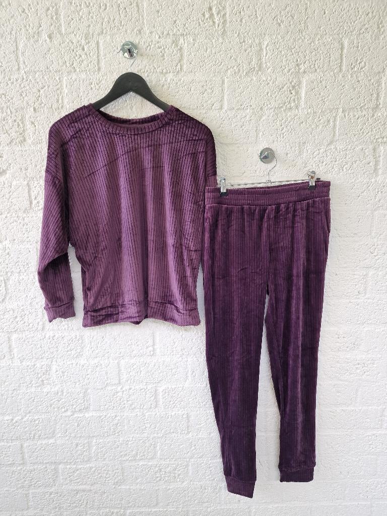 Fleece huispak paars S set warm zacht, Kleding | Dames, Huispakken, Ophalen of Verzenden, Zo goed als nieuw, Paars