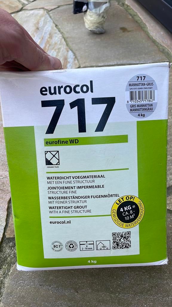 Voegmiddel eurocol manhattan grijs, Doe-het-zelf en Verbouw, Tegels, Ophalen, Nieuw, Overige materialen, Wandtegels