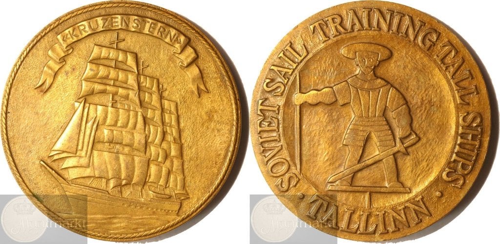 Estland - Historiepenning z.j. Tallinn: Sovjet Zeiltraining, Postzegels en Munten, Penningen en Medailles, Ophalen of Verzenden