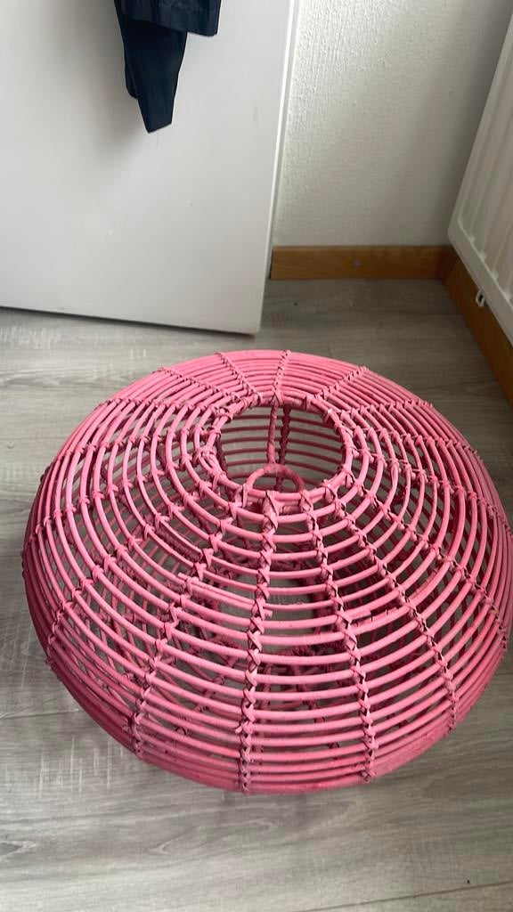 Lampenkap riet roze, Ophalen, Zo goed als nieuw, Minder dan 50 cm