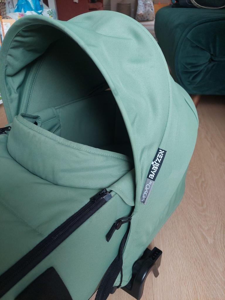 Stokke YOYO Newborn Wiegje - Groen, met adapters + regenhoes, Ophalen of Verzenden, Gebruikt, Wieg