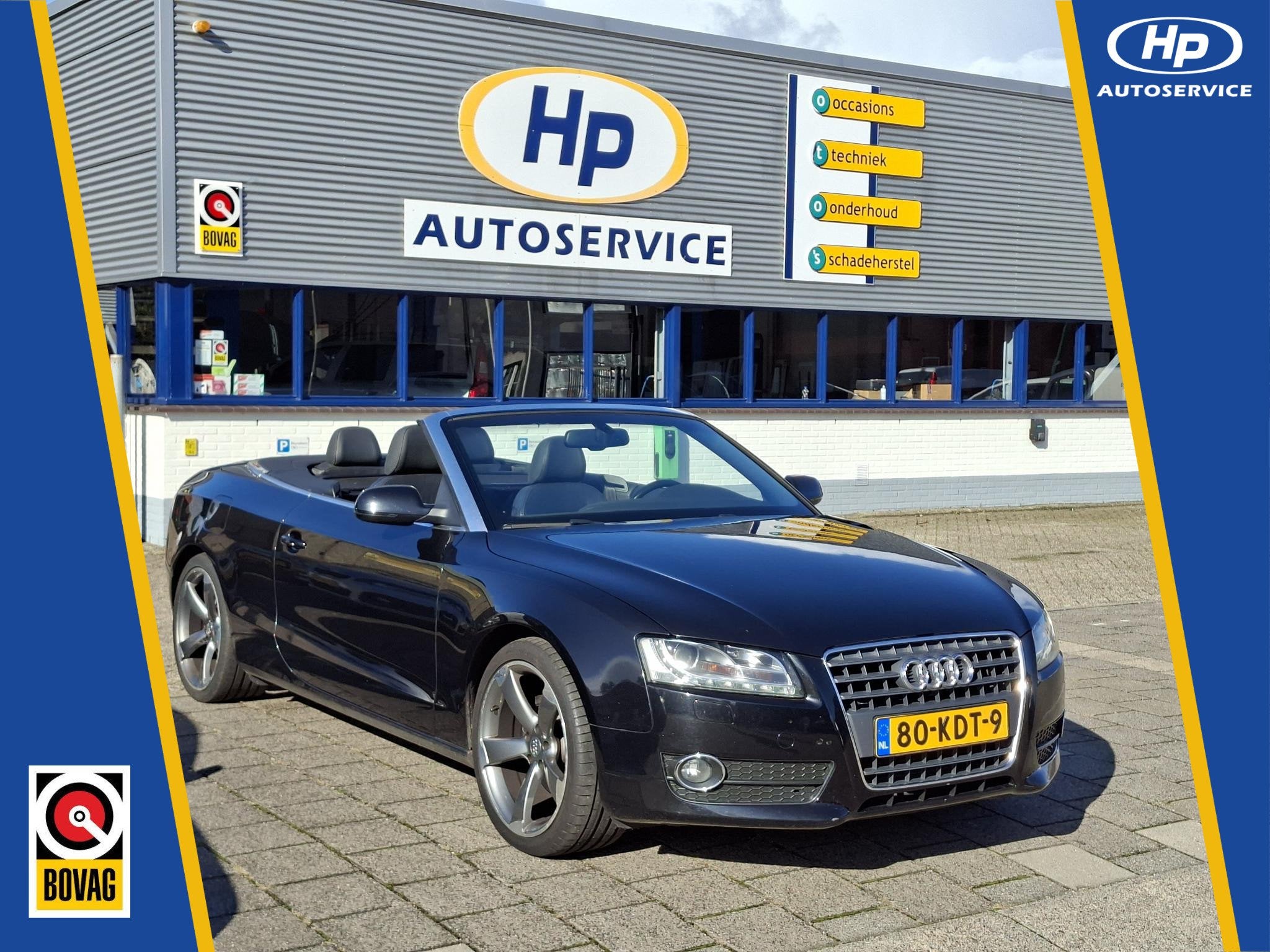 Audi A5 Cabriolet 2.0 TFSI Automaat Lederen interieur/Naviga, Auto's, Euro 5, Zwart, 4 cilinders, Zwart