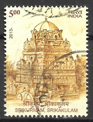 India 2013 Architectuur erfgoed tempel, Ophalen of Verzenden, Gestempeld, Zuid-Azië