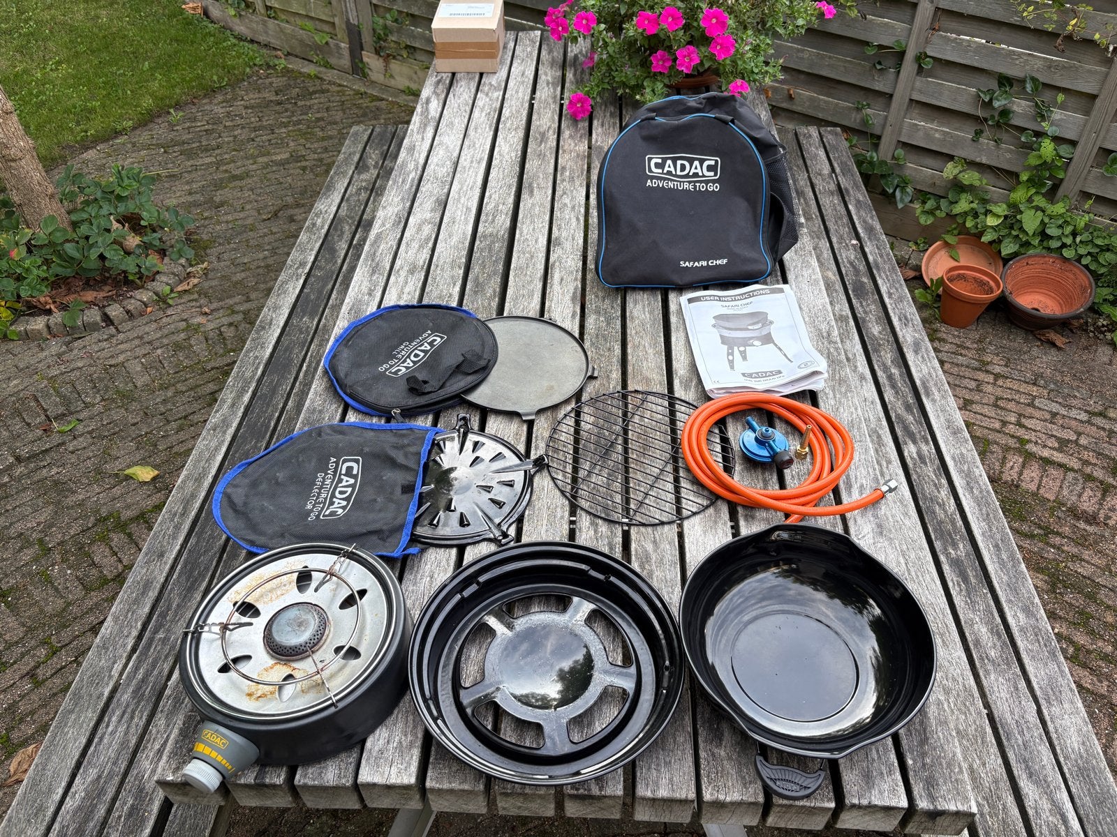 Cadac Safari Chef 6547F draagbare gasbarbecue, Ophalen of Verzenden, Gebruikt