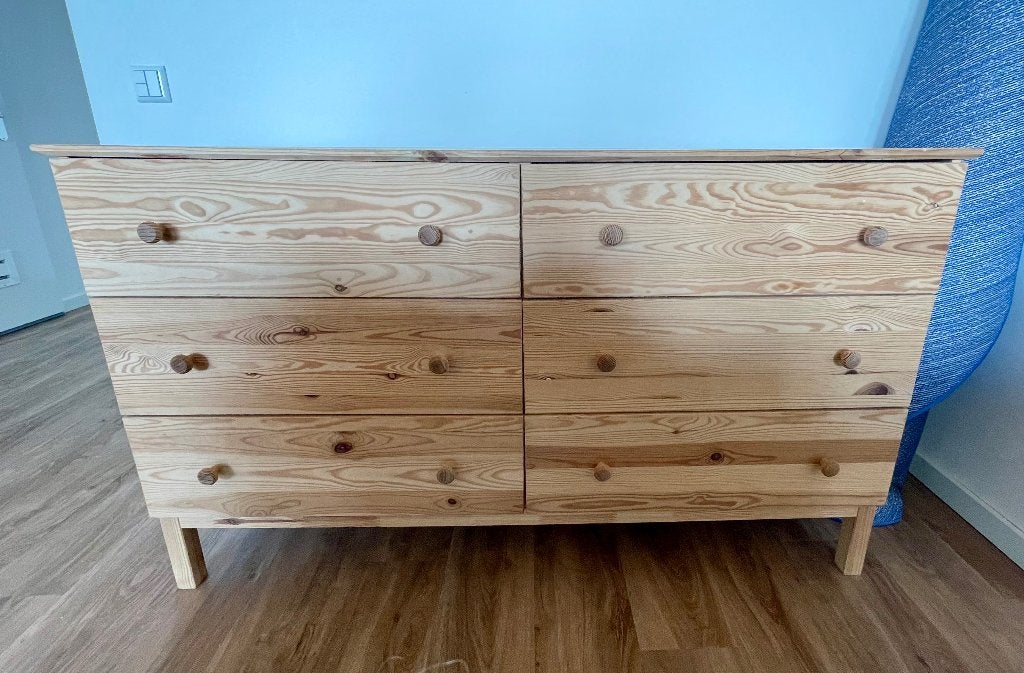 IKEA TARVA ladekast, onbewerkt hout, Ophalen, Gebruikt, 5 laden of meer, 100 tot 150 cm