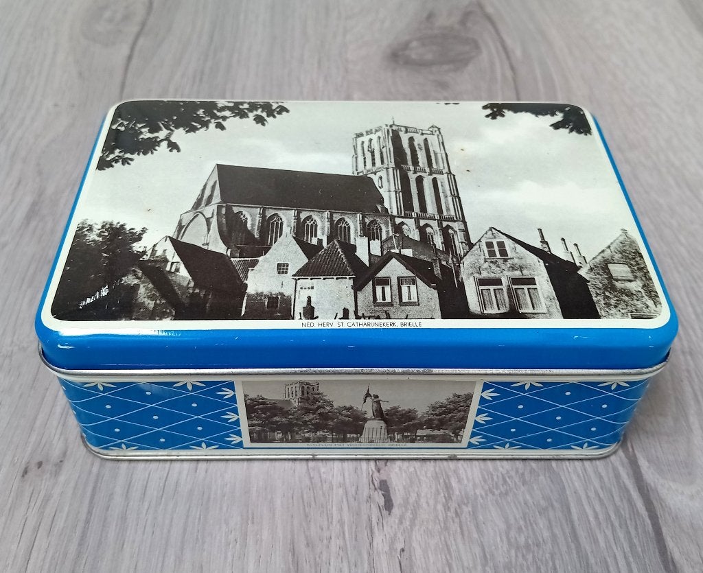 vintage blik met afbeeldingen brielle, Verzenden, Gebruikt, Overige