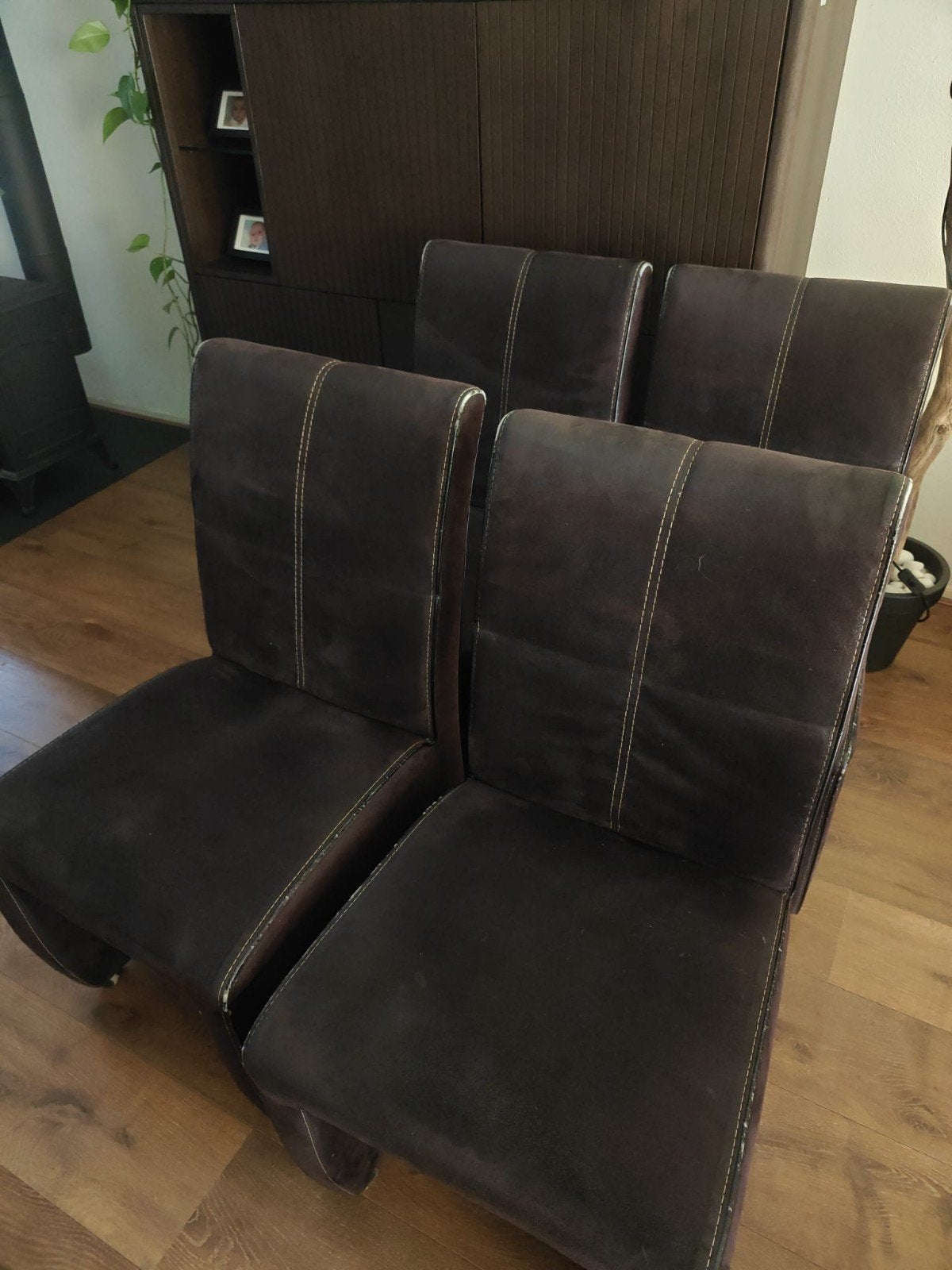 Eetkamer stoelen, Huis en Inrichting, Stoelen, Ophalen, Gebruikt, Bruin, Vier