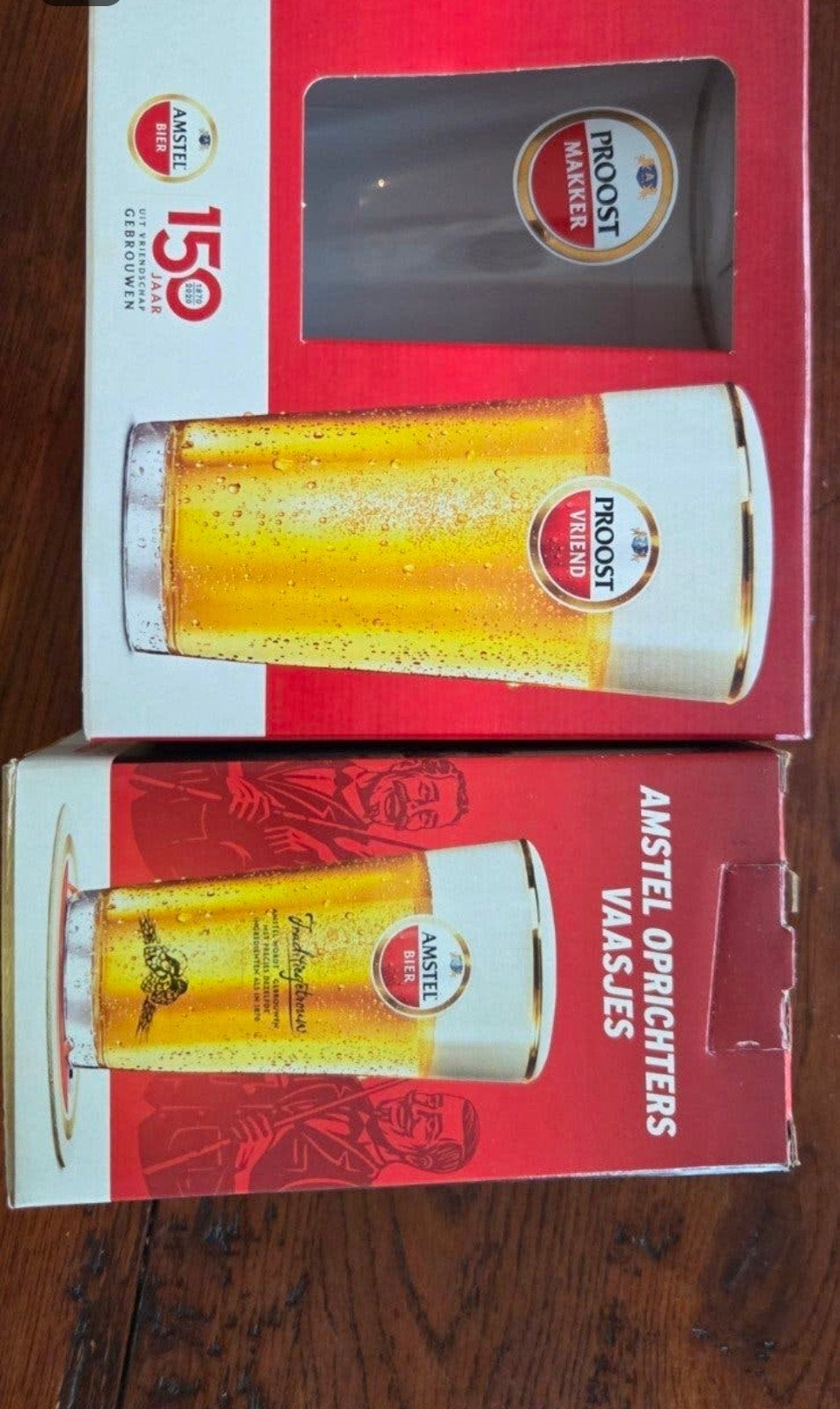 3 nieuwe Amstel glazen - Proost Makker & Vriend, Ophalen, Glas of Glazen, Overige merken, Nieuw
