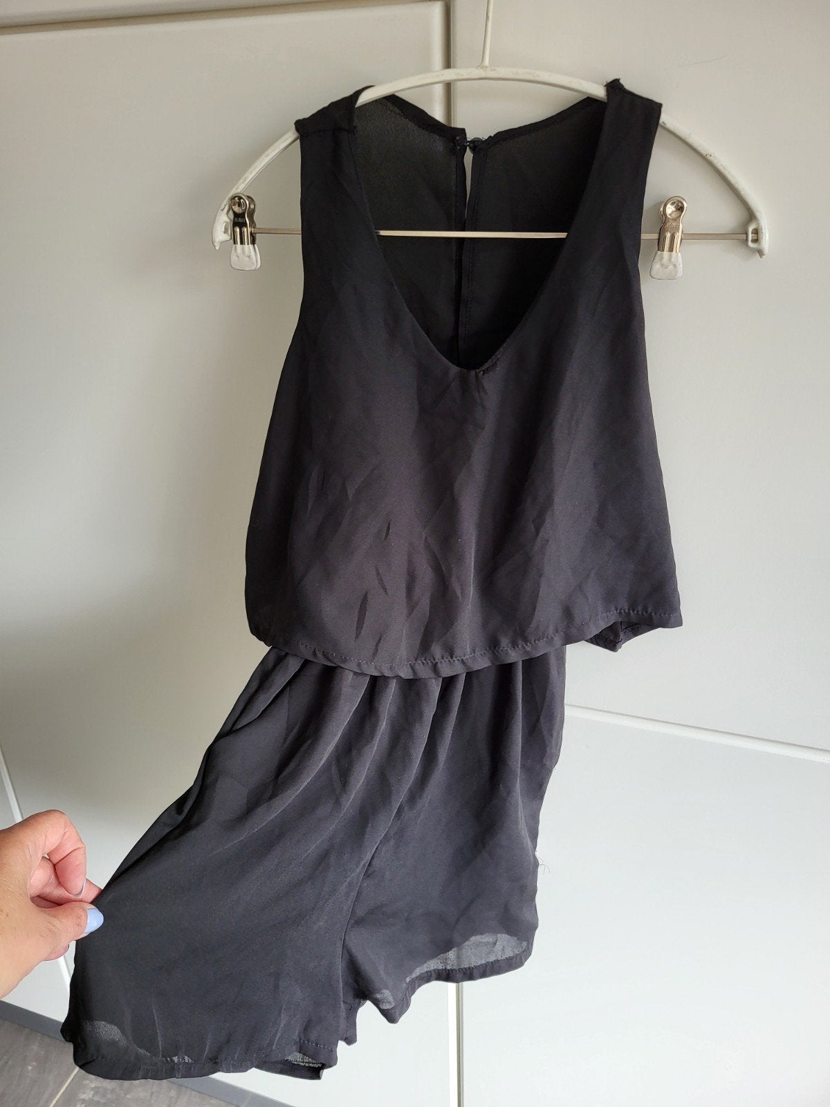 Zwarte playsuit met open rug, Zwart, Ophalen of Verzenden, Maat 36 (S), Onbekend