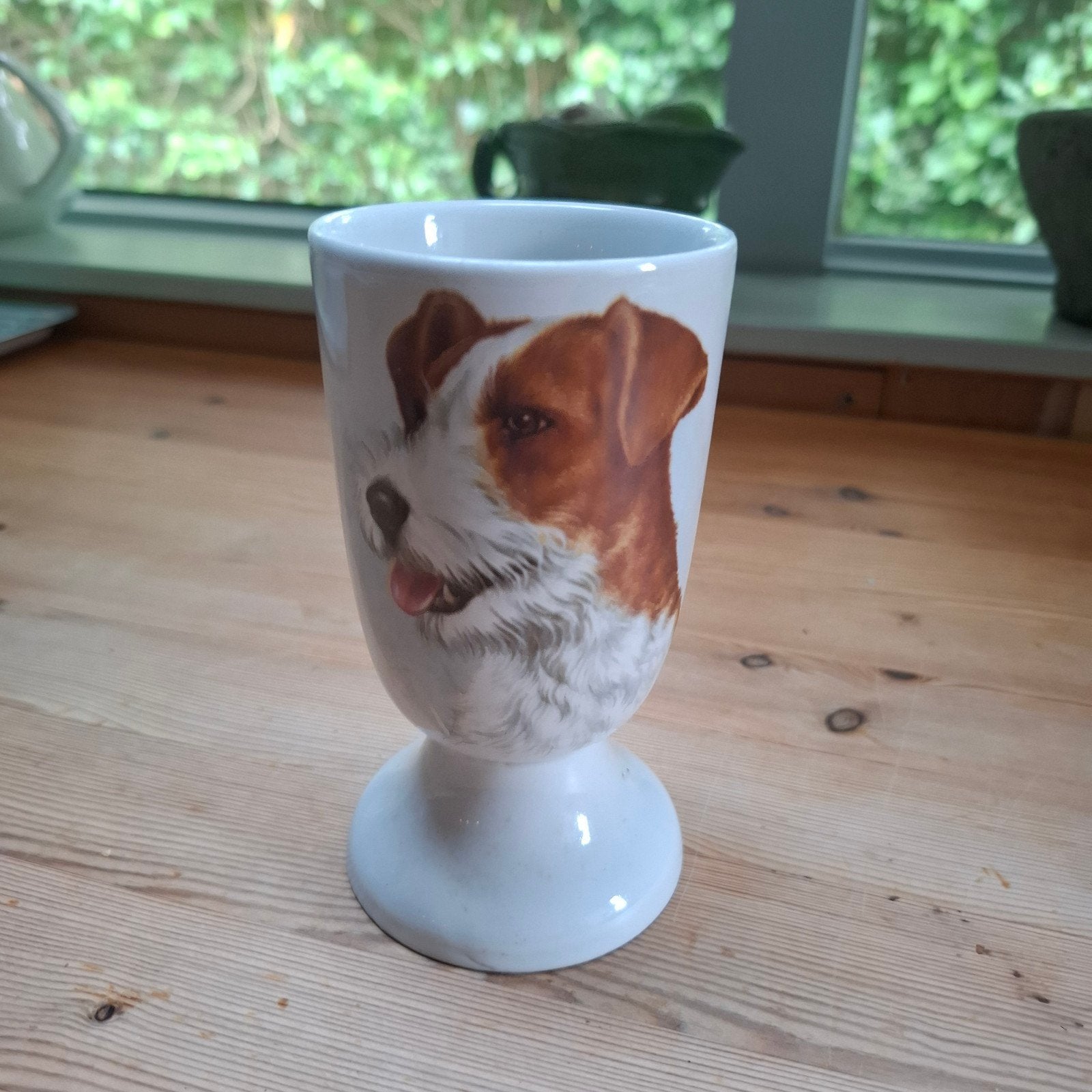 beker op voet jack russell terriër nieuw, Nieuw, Overige stijlen, Aardewerk, Mok