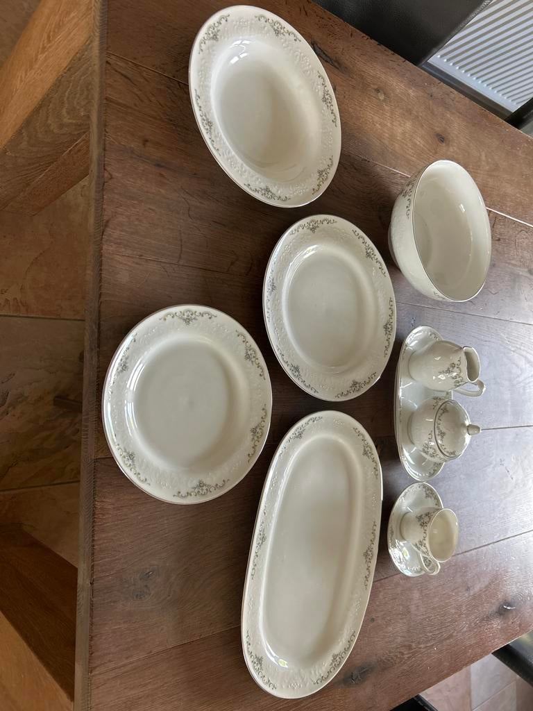 Scherzer bavaria, Elegant Wit - Compleet Set 10-delig, Antiek en Kunst, Antiek | Servies compleet, Ophalen