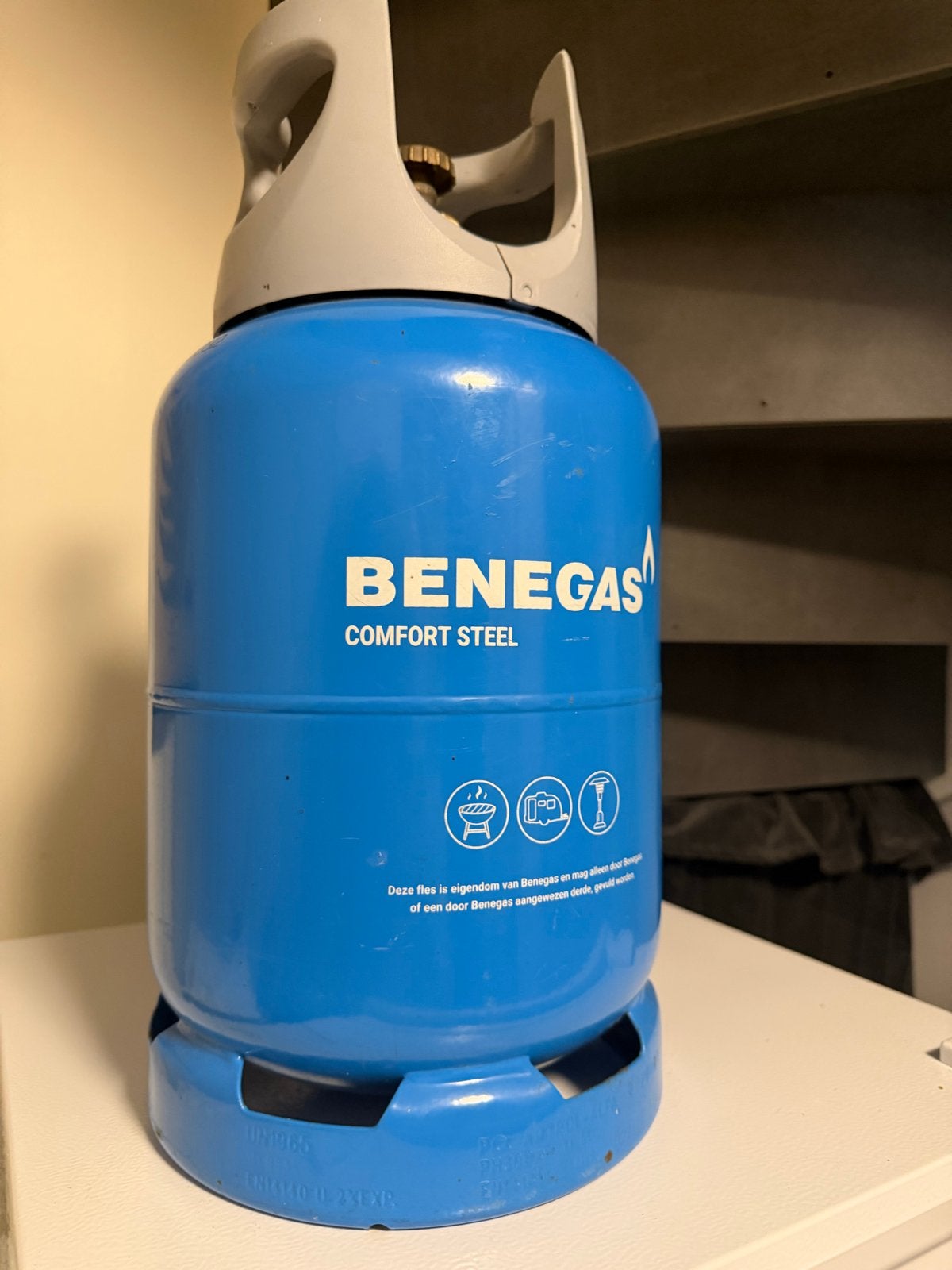 Benegas Comfort Steel gasfles 6kg (leeg), Caravans en Kamperen, Ophalen, Gebruikt