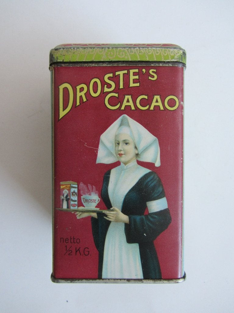 Antiek Droste blik, Ophalen of Verzenden, Gebruikt, Koek(jes)
