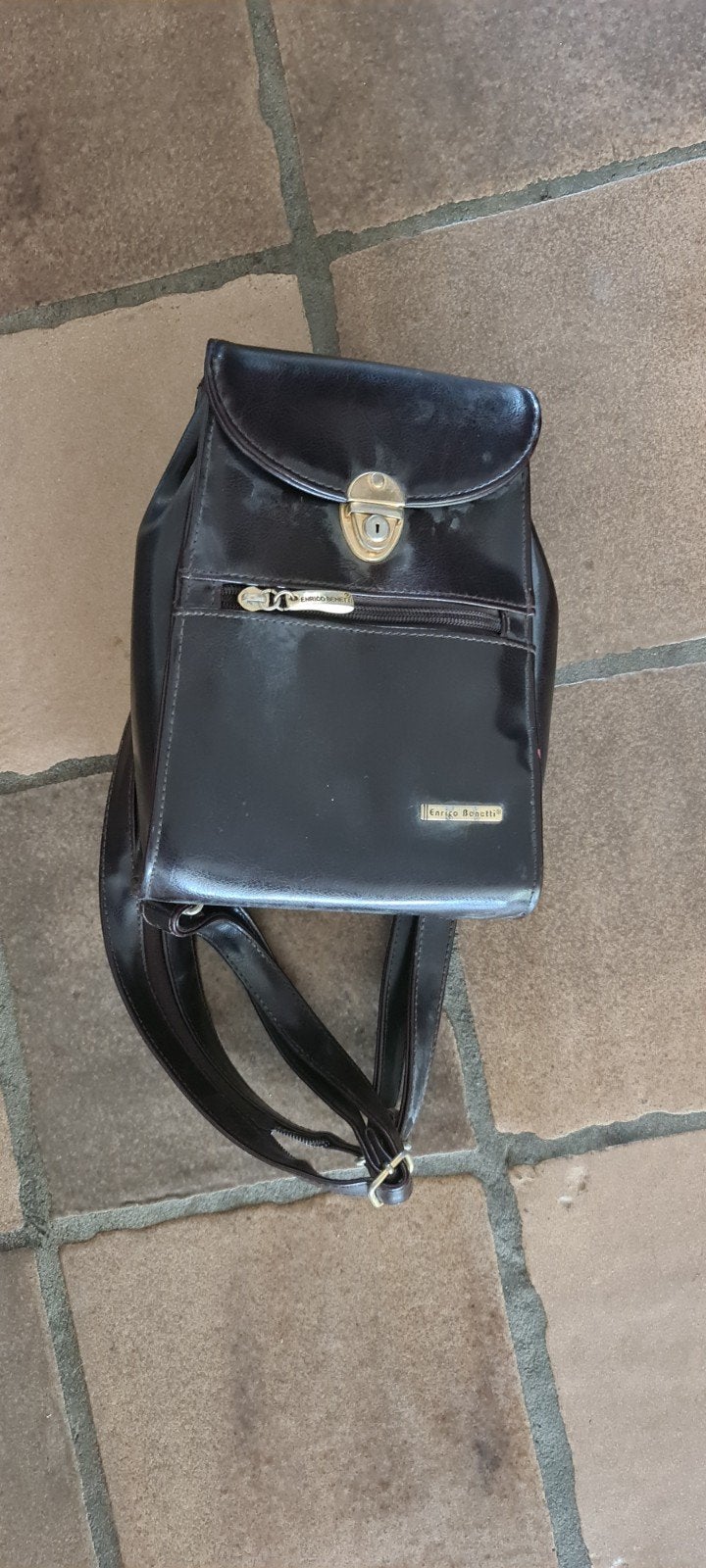 Donkerbruine rugzak - handtas, Overige merken, Gebruikt, Minder dan 30 cm, Ophalen of Verzenden