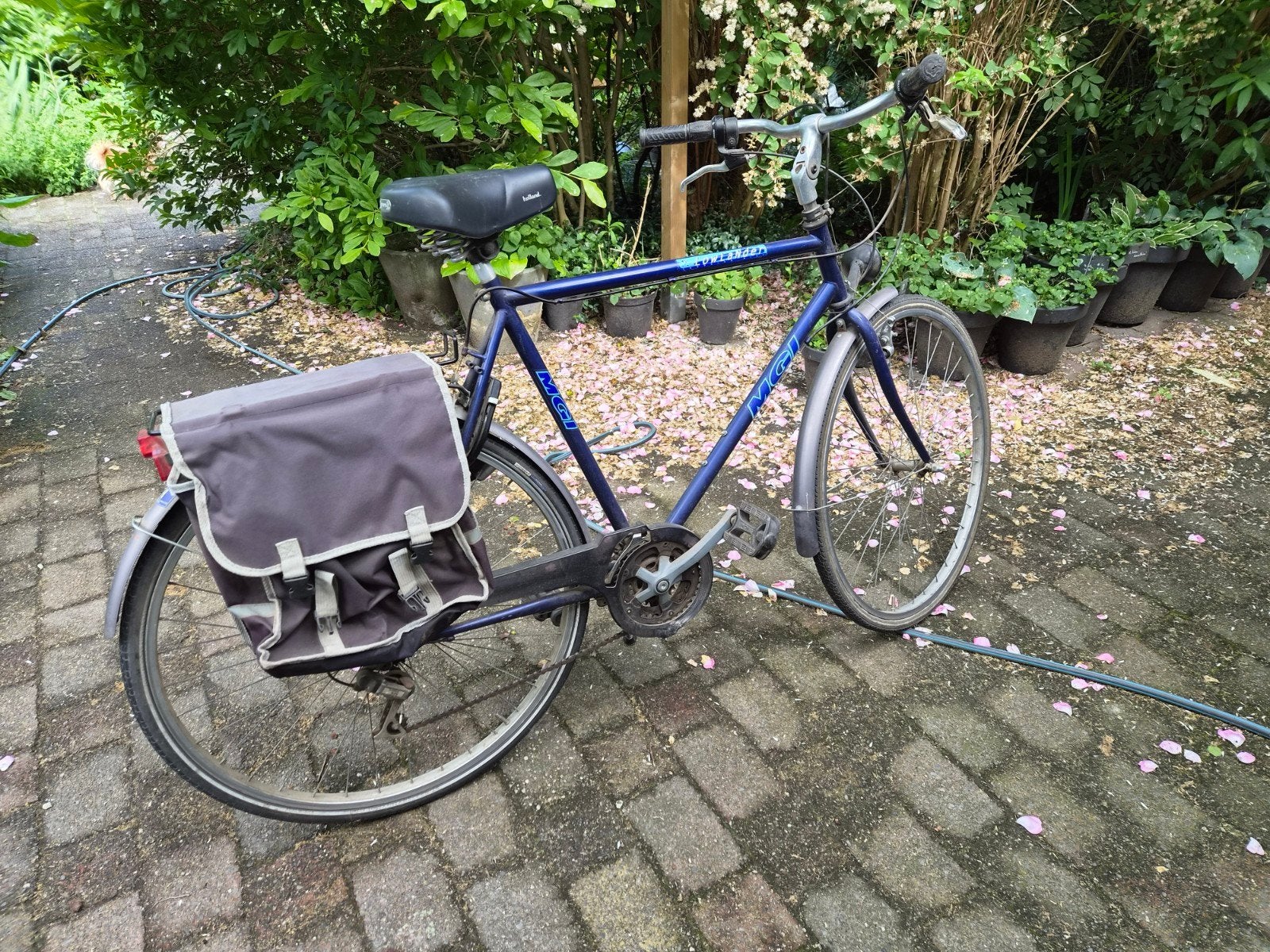 Lowlander herenfiets met versnellingen en fietstassen, Ophalen, Gebruikt, Overige merken, Versnellingen