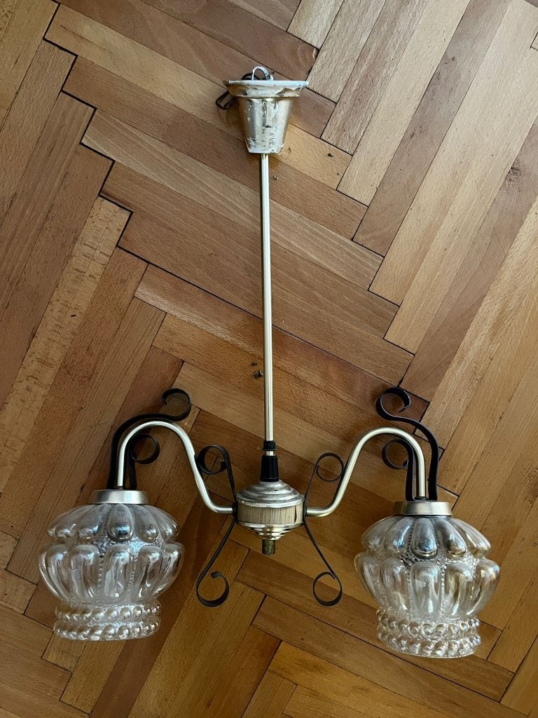 Brutalist hanglamp, jaren 60, Ophalen of Verzenden, Glas, Brutalist