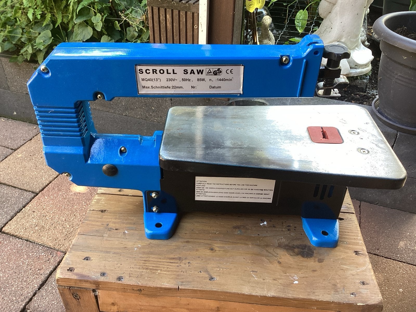 Blauwe figuurzaagmachine - 85W, 22mm zaagdiepte, Doe-het-zelf en Verbouw, Gereedschap | Zaagmachines, Minder dan 30 mm, Gebruikt