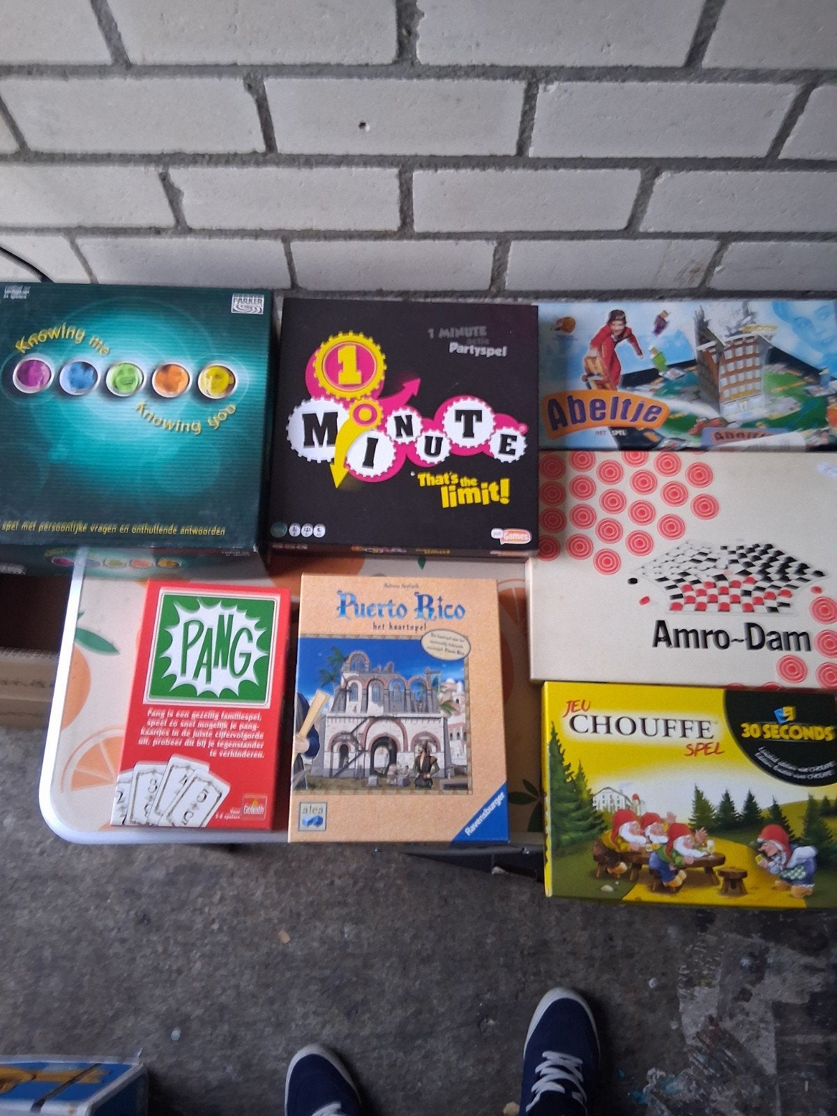 Diverse Bordspellen: 1 Minute, Puerto Rico, Abeltje, PANG, Drie of vier spelers, Ophalen of Verzenden, Gebruikt, Diverse
