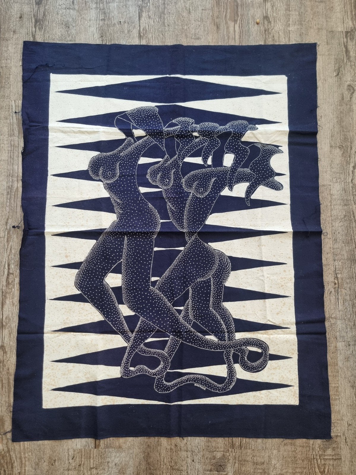 NIEUW Indonesische batik doek/ vrouwen/ kunst, 70 cm, Schilderij, 93 cm, Textiel
