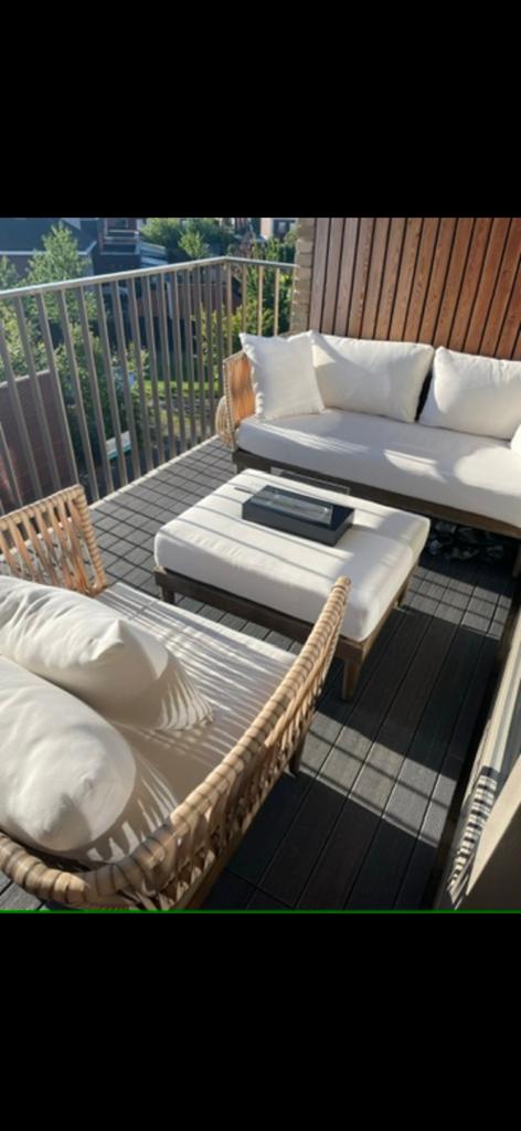 Donkergrijze vlonder buiten van Ikea, Tuin en Terras, Terrasdelen en Vlonders, Ophalen, Zo goed als nieuw, Hout
