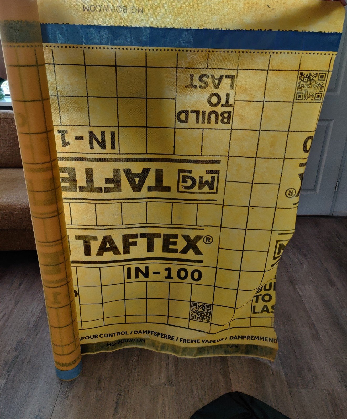 Taftex IN-100 dampremmende folie met plakstrook 1500mm, Overige materialen, Gebruikt, Dakisolatie, 15 m² of meer