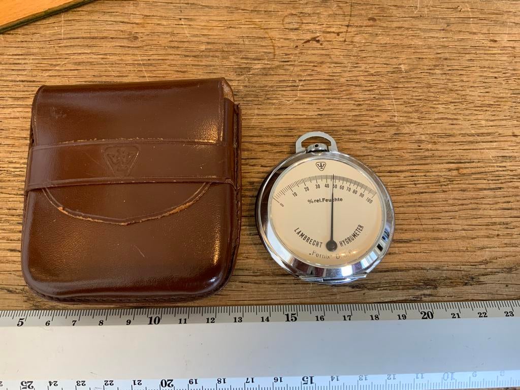 Vintage Antieke Vochtigheids Meter Lambrecht Zak Hygrometer, Ophalen of Verzenden