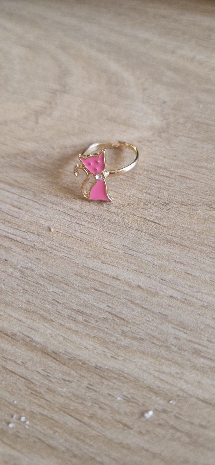 Gouden ring met roze katje, Ophalen of Verzenden, Nieuw, Goud, Ring