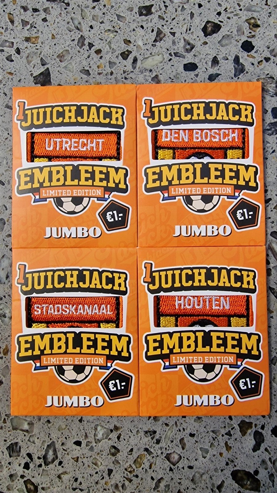 Jumbo Juichjack Emblemen diverse plaatsnamen., Jumbo, Ophalen of Verzenden